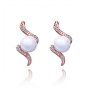 Magnifique Rose Gold / Platinum Boucles d'oreilles plaqué perles irrégulières (plus de couleurs)