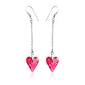 Platinum Plated Crystal Earrings(More Colors)(Length*Width:42*12 mm)
