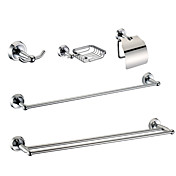 Brass Chrome Finish Bathroom Accessory Sets (Include Robe Hooks,Soap Holders,Toilet Roll Holders,2 Towel Bars)