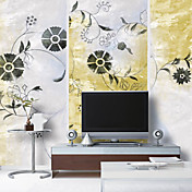 Abstrakte Blätter und Blumen Mural