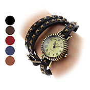 Unisex elegante estilo analógico pulseira relógio de quartzo de couro (cores sortidas)