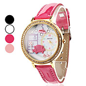 Unisex DIY Stile analogico al quarzo orologio da polso in PU (colori assortiti)