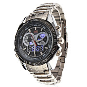 Mannen Alloy Analoge LED Wrist Watch (Silver)