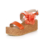 Leatherette Wedge Heel Sandals With Flower Party / Evening Shoes (More Colors)