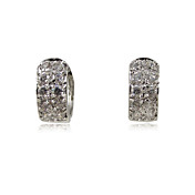 Platino placcato Cubic Zirconia orecchini Huggie