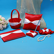 Classic Wedding Collection Set In Red Satin (5 Pieces)