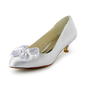 Satin Low Heel Pumps With Bowknot Wedding Shoes (More Colors)