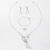 Gorgeous Alloy With Rhinestone Women's Jewelry Set Including Necklace,Earrings,Bracelets,Rings
