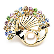 Fashinable Peacock Pattern Pearl Brooch/Scarf Clips