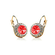 Fabulous Alloy Round Crystal Hoop Earrings