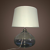 60W Comtemporary Glass Table Light with Fabric Shade