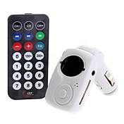 Universal delicado memoria Reproductor de MP3 FM Modulator con memoria de 2G de control remoto para los coches (White, la ayuda SD / MMC / TF)