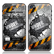 Under Construction Pattern Front and Back Screen Protector Film for iPhone 4/4S