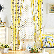 (Two Panels) Modern Novelty Polyester Cotton Blend Energy Saving Curtains