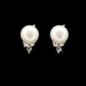 Argento 925 con perla d'acqua dolce e orecchini di cristallo