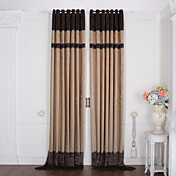 (Deux panneaux) rideaux thermiques classiques rayures jacquard
