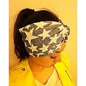 Women's White Star Print Grey Wide Hair Band