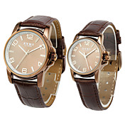 Fashion PU Alloy Glass Round Couples 'Uhren Weitere Farben (A Pair)