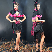 Sexy Cool Black and Pink Victorian Gothic Style  Vampire Costume(5 Pieces)