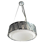 40W Contemporary Pendant Light with Stainless Steel Carved Acrylic Shade(T6 Tube)