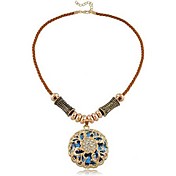 Hollow Mujeres Rose Gran Ronda piedras preciosas collar de diamantes