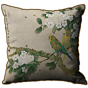 Parrot padrão da cópia do Linho fronha decorativa