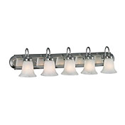 200W Light Wall Transitional com 5 luzes e gravado máscaras de vidro (Chrome Terminado)