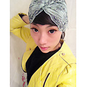 Women's Elegant Light Blue Lace Wide Hair Band