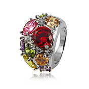 Mote Platinum Plated Cubic Zirconia Ring