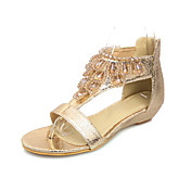 Beautiful Leatherette Wedge Heel Sandals With Beading Party / Evening Shoes (More Colors)