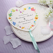 Personalized Heart Shaped Paper Hand Fan - Spring Flower(Set of 12)