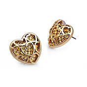 Unique Alloy Heart Cut Crystal Stud Earring(More Colors)