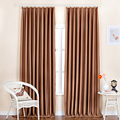 (Two Panels) Classic Faux Silk Embossed Curve Blackout Curtains