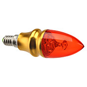 Dimmable E14 3W 240LM Red Light Golden Shell LED Candle Bulb (220V)