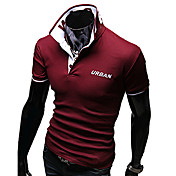Men's Stand Embroidery Short Sleeve Fitted Polo Shirt