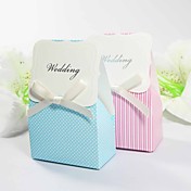 Simple Favor Box With Ribbon Bow - Set of 12 (More Colors)