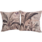 Conjunto de 2 País Catasetum Series algodão / linho fronha decorativa