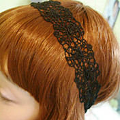 Women's Elegant Black Wide Lace Headband