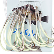 Noctilucent Fishhook for sjøfiske Med 100CM-linjen (15 stk / pakke) 26 # -28 # HQ002 (gul)