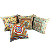 Set of 4 Dunhuang Scenic Polyester Decorative Pillow Cover