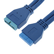 USB3.0 20P M / F Cavo rotondo (0,5 m, Blu)