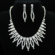 Fantastic legering med Rhinestones Smykker Set Herunder halskæde, øreringe