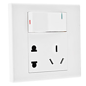US EU AU Plug with 1 Rocker Switch Socket