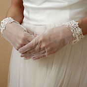 Delicate Net Fingertips Wrist Length Wedding/Evening Gloves