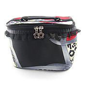 Make up/Cosmetic Bag with Mirror Red Lace Leopard Chain Pattern(Random Color,19x13x12cm)
