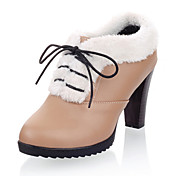 Leatherette Chunky Heel Ankle Boots With Lace-up Office / Party / Evening Shoes (More Colors)