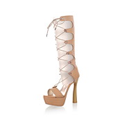 Amazing Leatherette Stiletto Heel Knee-high Boots With Lace-up Party / Evening Shoes(More Colors)