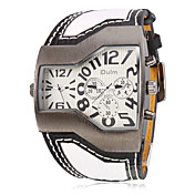 PU Analógico Multi-Movimiento reloj de pulsera de cuarzo de los hombres (2 zona horaria, multicolor)