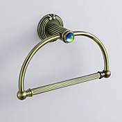 Antikk stil Antique Fargerike Crystal Dekorert Bronse Finish Brass Buet Ring Towel Ring