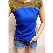 Women's Contrast Color Splicing Shirt